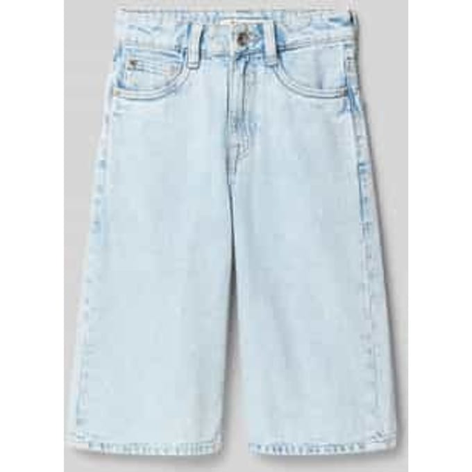 straight fit bermuda met logopatch