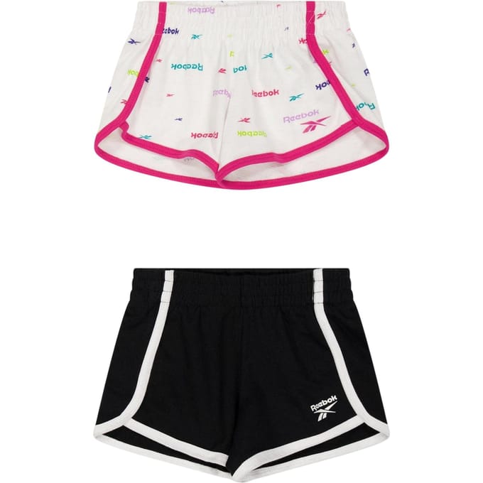 Reebok Jersey shorts voor meisjes (Set van 2) (Wit/zwart)