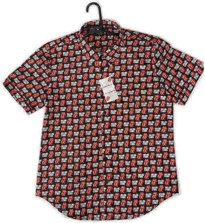 Rolling Stones Shirt -M- Tongue And Text Zwart