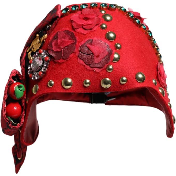 Rode Kristallen Gouden Rozen Broche Versierde Hoed