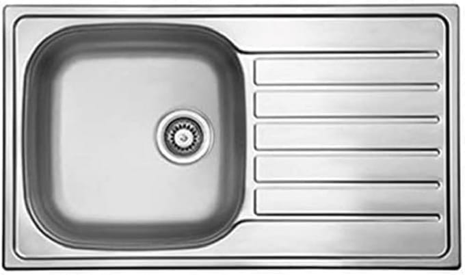 Inbouwspoelbak RVS 86x50 cm - 1 Bak - Voor Onderkasten Vanaf 50 cm