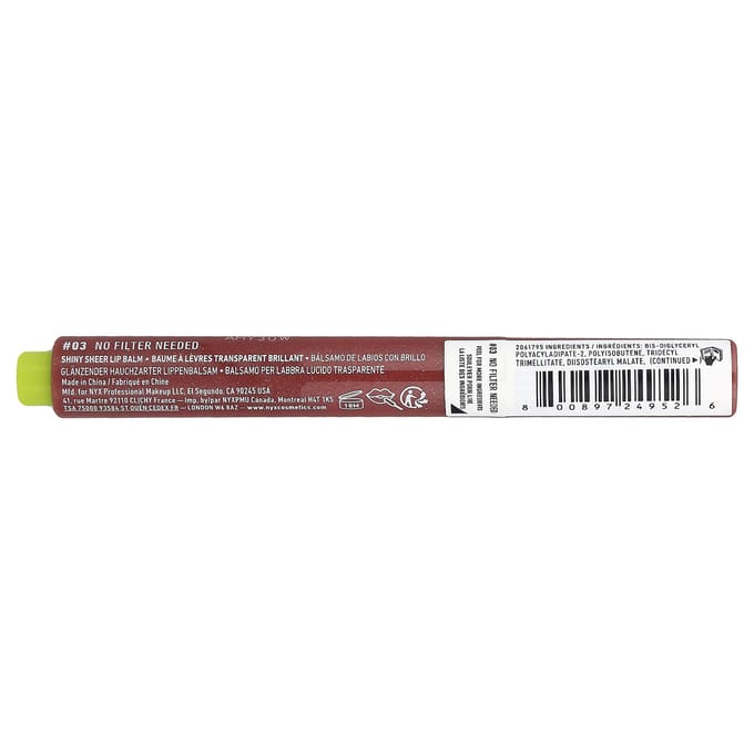 NYX Professional Makeup, Lip Oil Slick Click, Glanzende Lippenbalsem, 03 No Filter Need, 2g (0,07 oz) brown