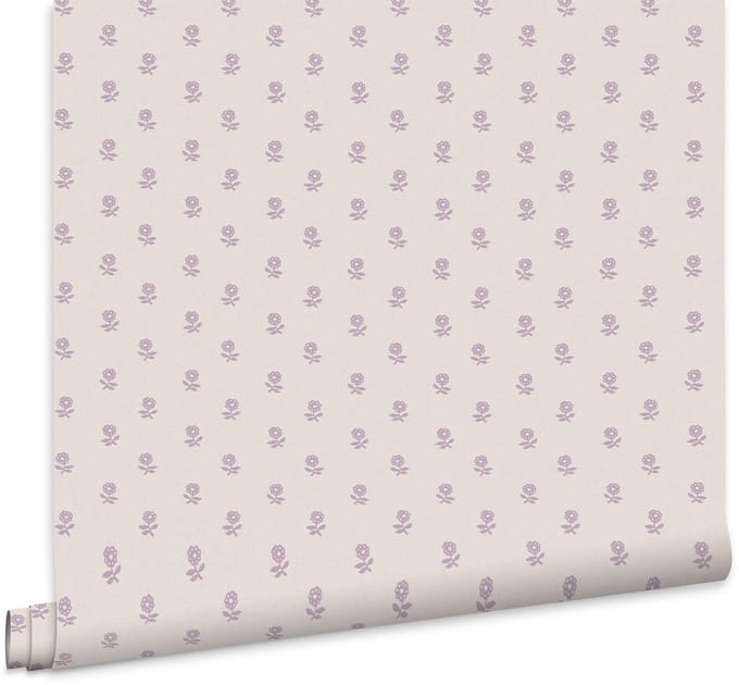 Laura Ashley Daisy Lavender Behang - Bloemen - 10mx52cm - Roze