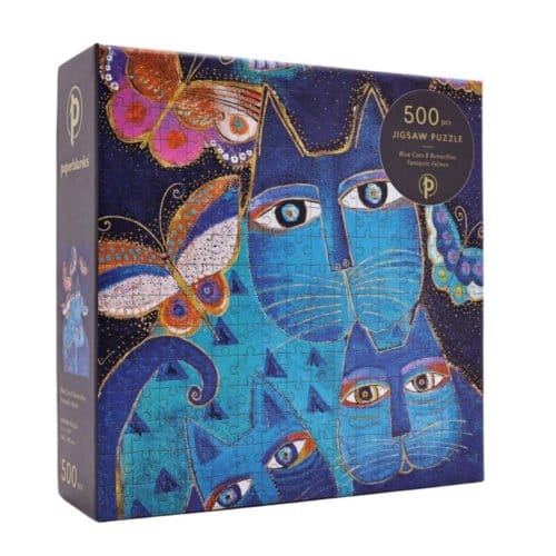 Paperblanks puzzel 500 stukjes - blue cats & butterflies