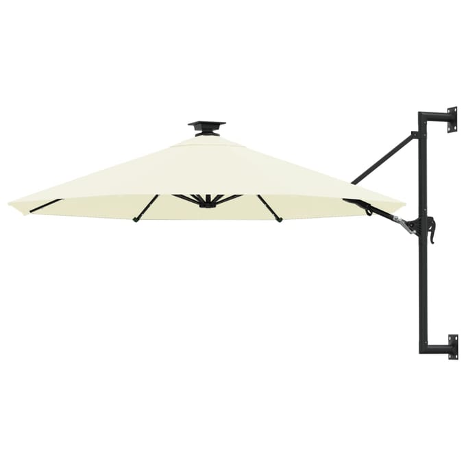 vidaXL - Wandparasol - met - LED's - 300 - cm - zandkleurig