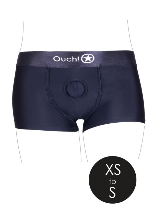 Ouch! by Shots - Vibrating Strap-on Boxer - XS/S - Black