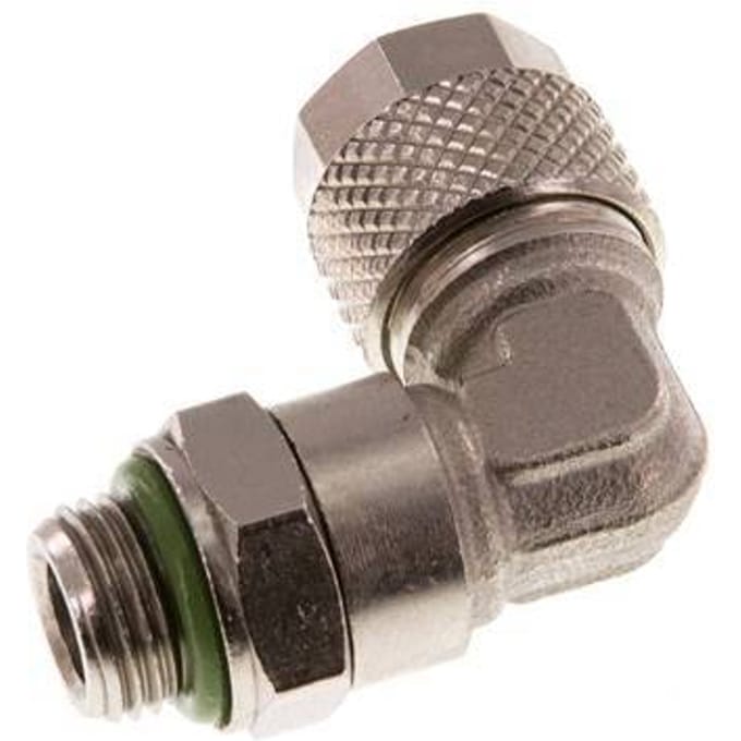 8x6 & G1/8'' Vernikkeld Messing L-Opsteekkoppeling Buitendraad FKM [2 Stuks]