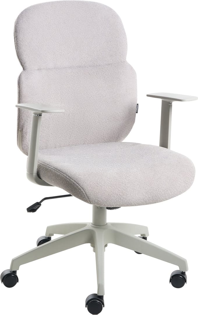 LEXOR - Bureaustoel - Lichtgrijs - Polyester