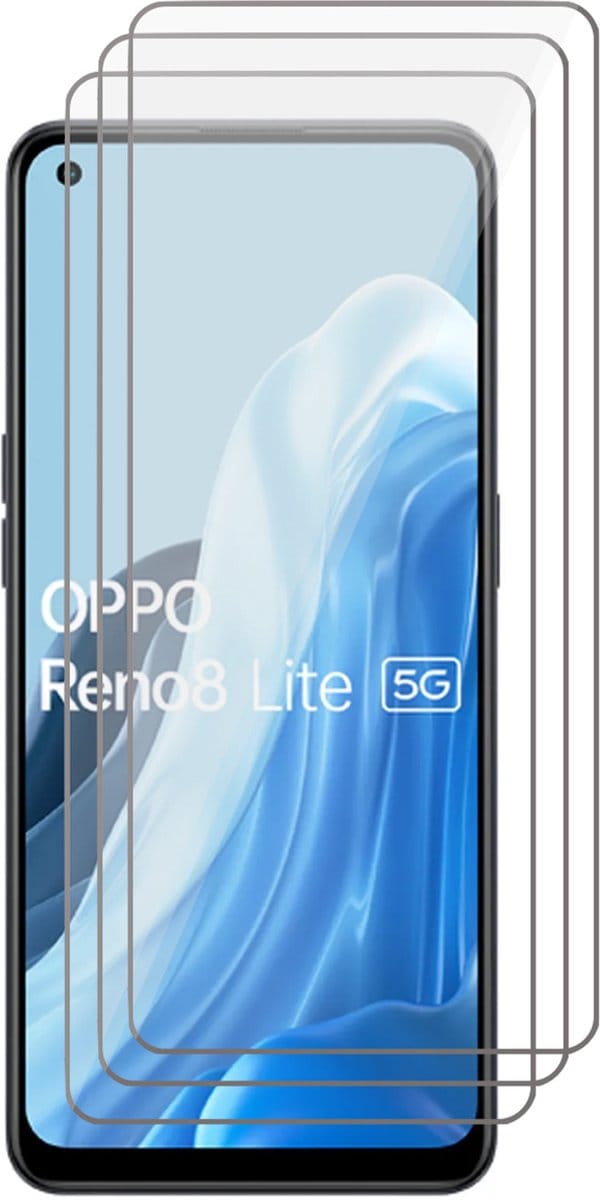 Screenprotector geschikt voor Oppo Reno 8 Lite - 3x Glas Screen Protector