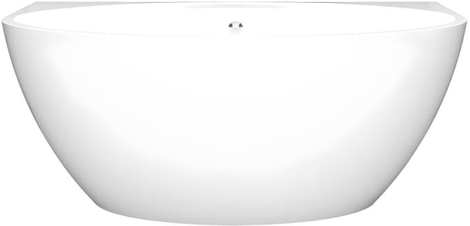 Vente-unique Halfvrijstaand ovaal bad – 151 × 94 × 60 cm – acryl – wit – 197 L – PAGRUS