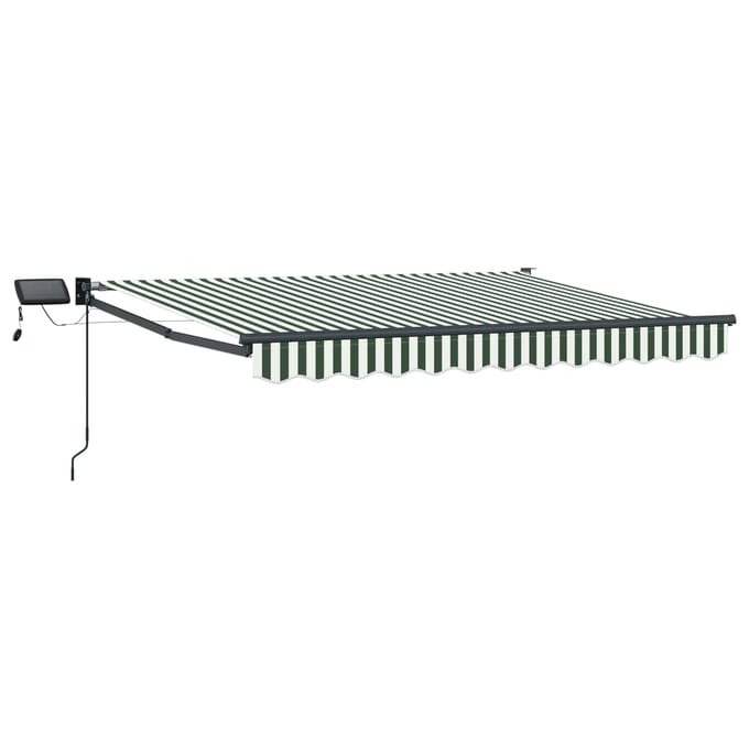 vidaXL - Handbediende - luifel - met - LED's - Groen, - Wit, - Anthraciet - 3 - x - 2,5 - m