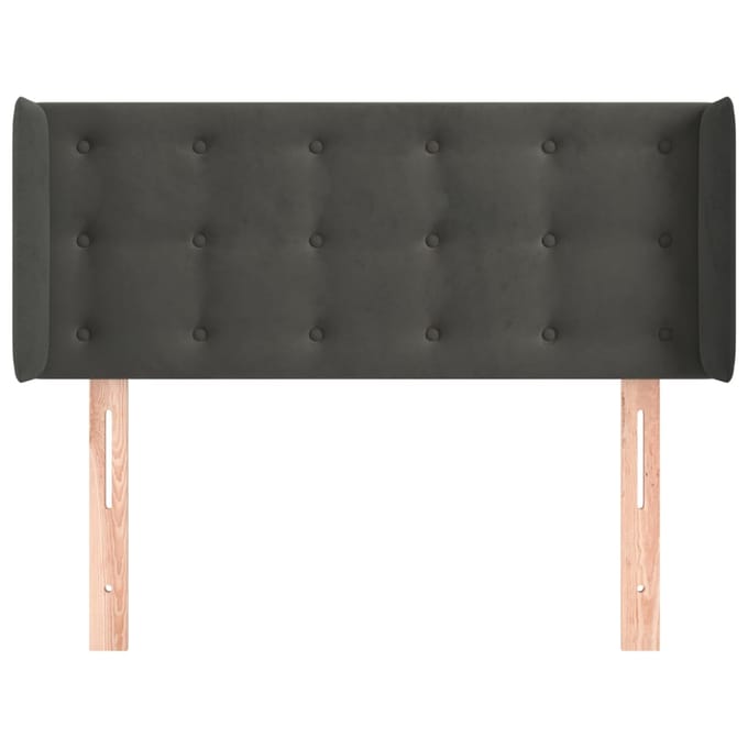 vidaXL - Hoofdbord - met - randen - 103x16x78/88 - cm - fluweel - donkergrijs