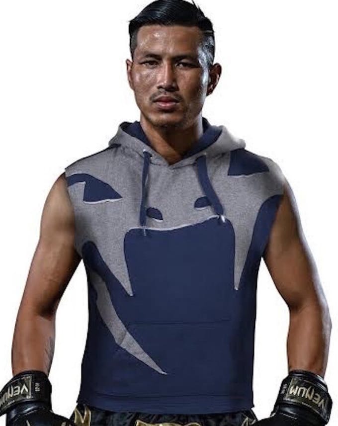 Venum Attack Mouwloze Hoody Blauw Grijs - S