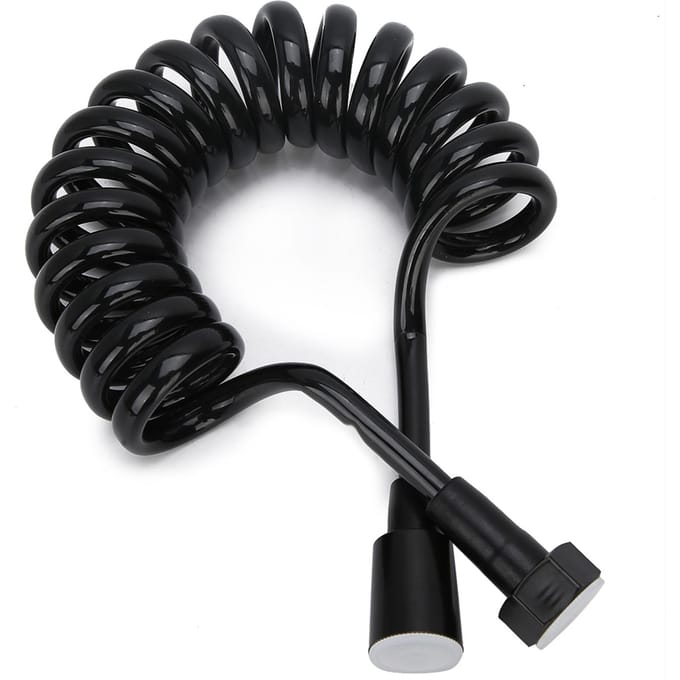 2m Koperen Dop Bidet Doucheslang Flexibele Intrekbare Veer Doucheslang Accessoire black