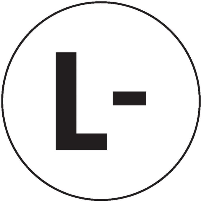 Negatieve gelijkstroom L- sticker, vel, wit zwart 25 mm - 10 per vel