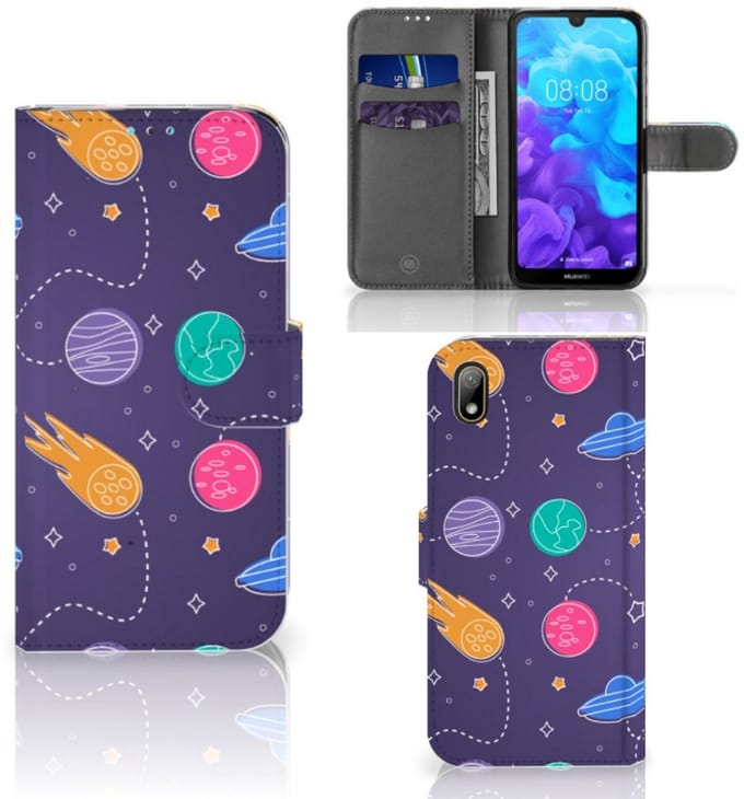 Book Case voor Huawei Y5 (2019) Wallet Case met Pasjes Space
