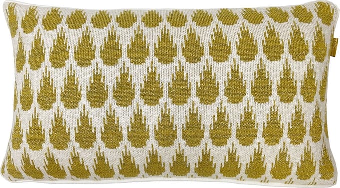 Botanic mini knitted cushion gold
