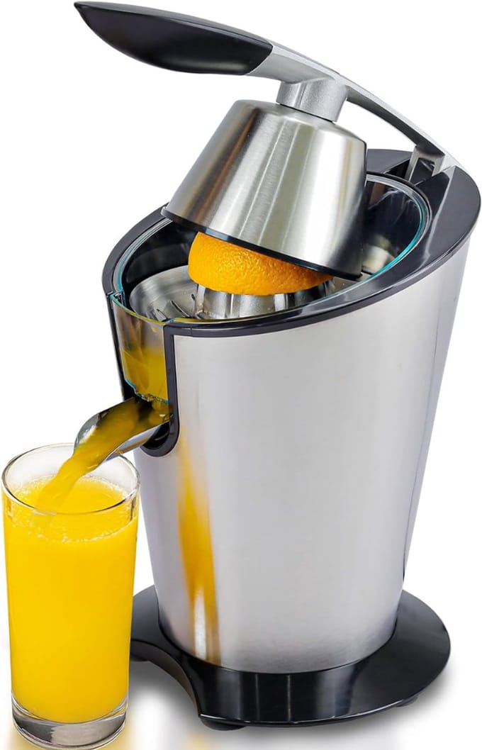Core® Citruspers electrisch - Citruspers - Sinaasappelpers - Zilver - ‎20cm x 20cm x 31cm