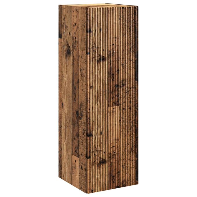vidaXL - Wandgemonteerde - Badkamerkast - Oud - hout - 33 - x - 34,5 - x - 100 - cm