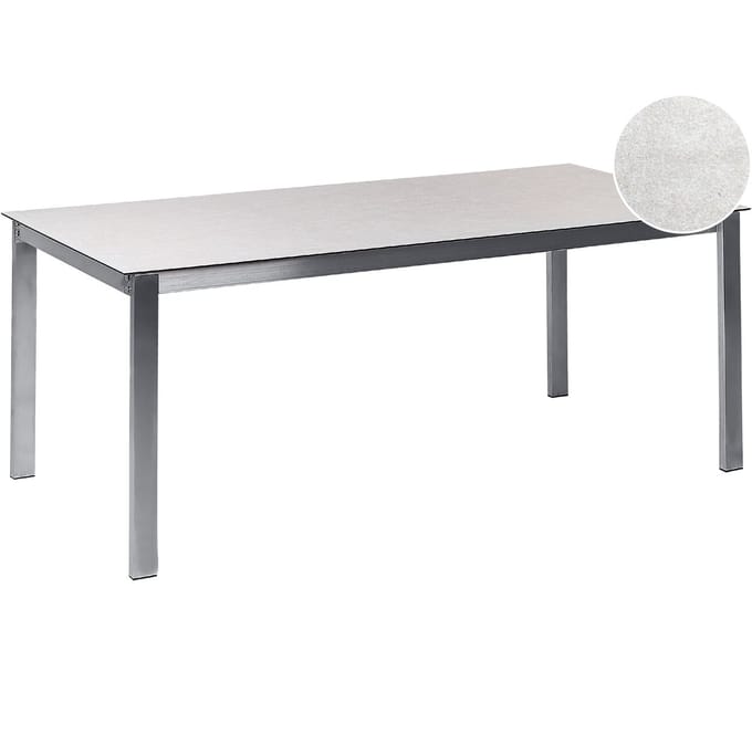 COSOLETO - Tuintafel - Wit - Glas/RVS