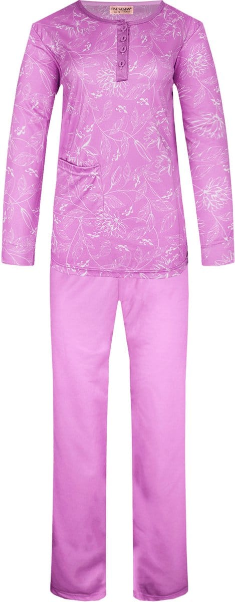 Dames pyjama print roze XL