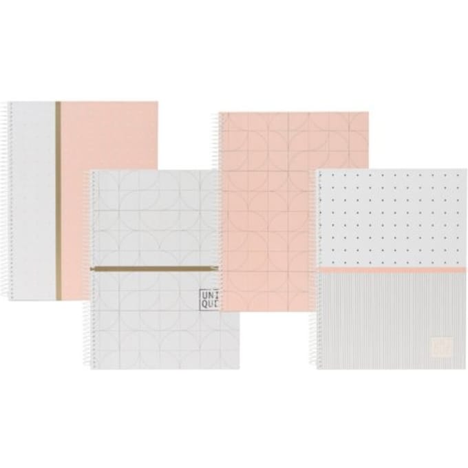 Unique by ancor - schrift spiraal hardcover a5, geruit