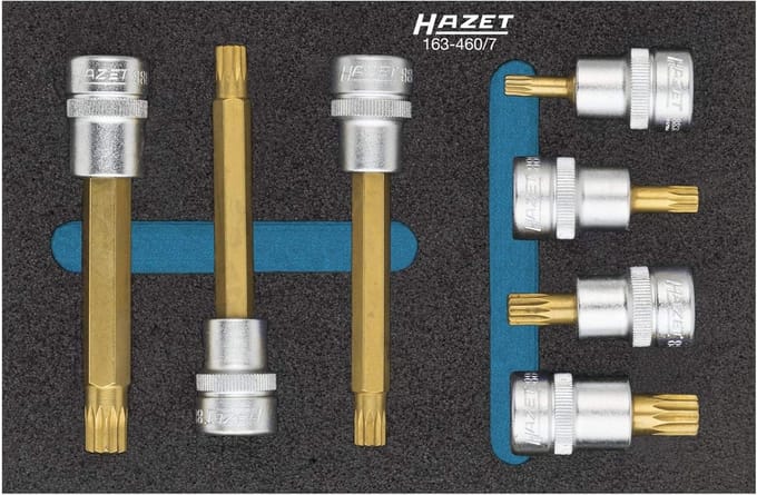 Dopsleutelset XZN Veeltand 3/8 inch Vierkant Aandrijving 7-delig