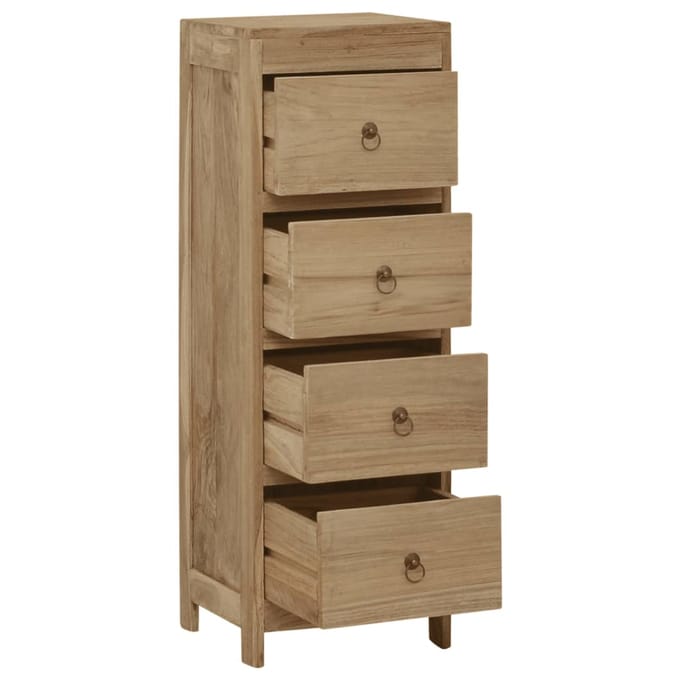 vidaXL - Ladekast - 30x30x90 - cm - massief - teakhout