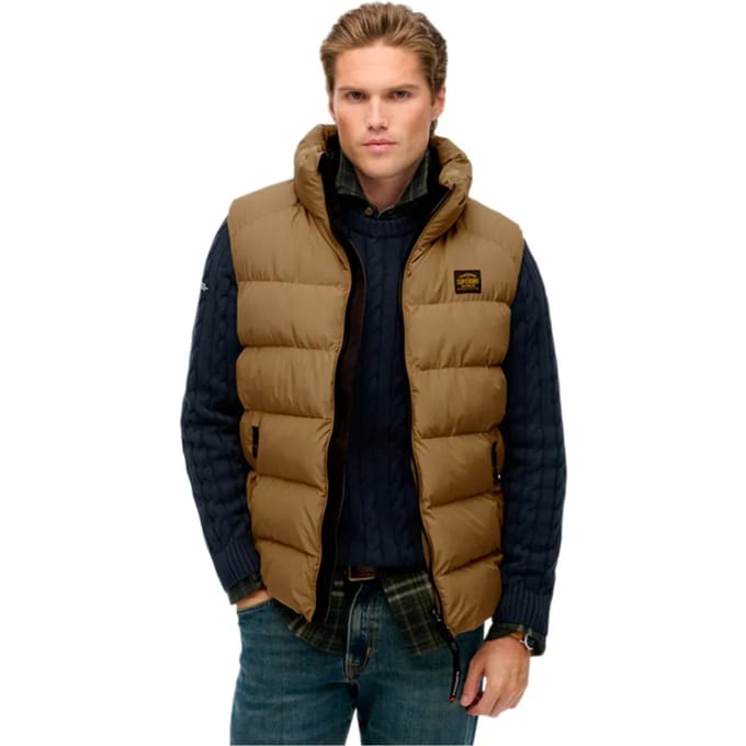 Superdry Essential mouwloze gewatteerde jas voor heren