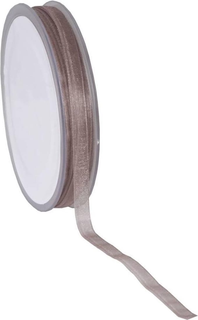 Taupe Organza lint – 7 mm × 50 m – Organza