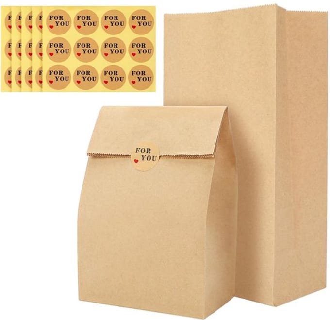 Allecto - Kraftpapier Zakjes - Cadeauzakjes - Herbruikbaar - 100