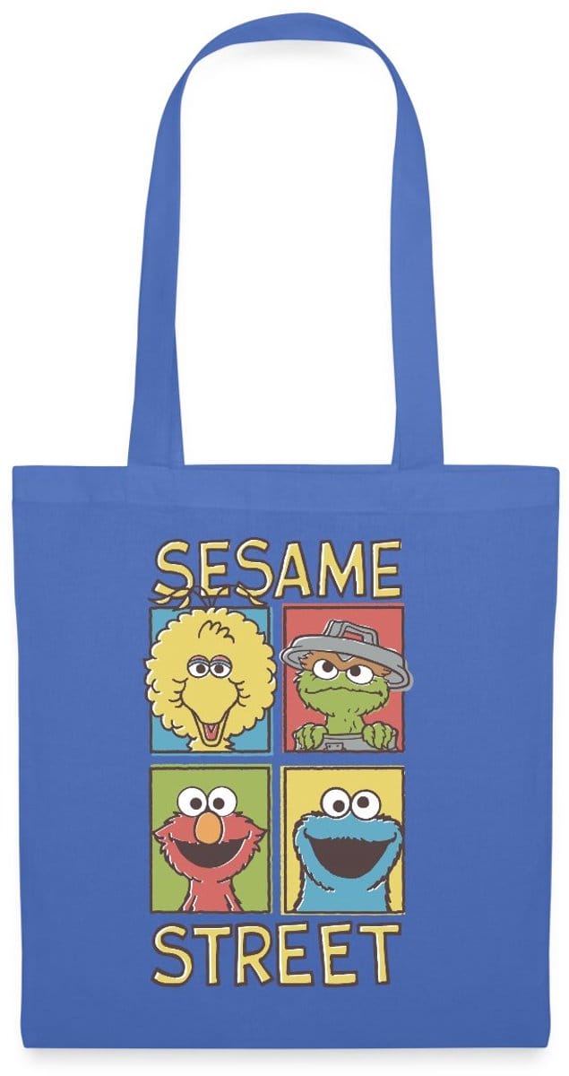 Sesamstraat Bibo Oscar Elmo Koekiemonster Tas Van Stof Schoudertas