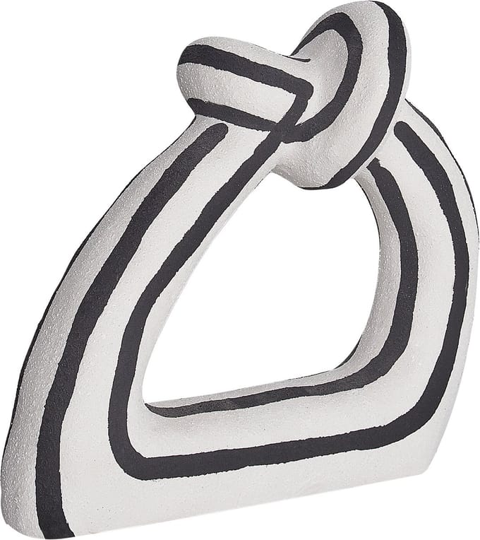 ZANDER - Decoratief beeldje - Zwart/Wit - Steengoed