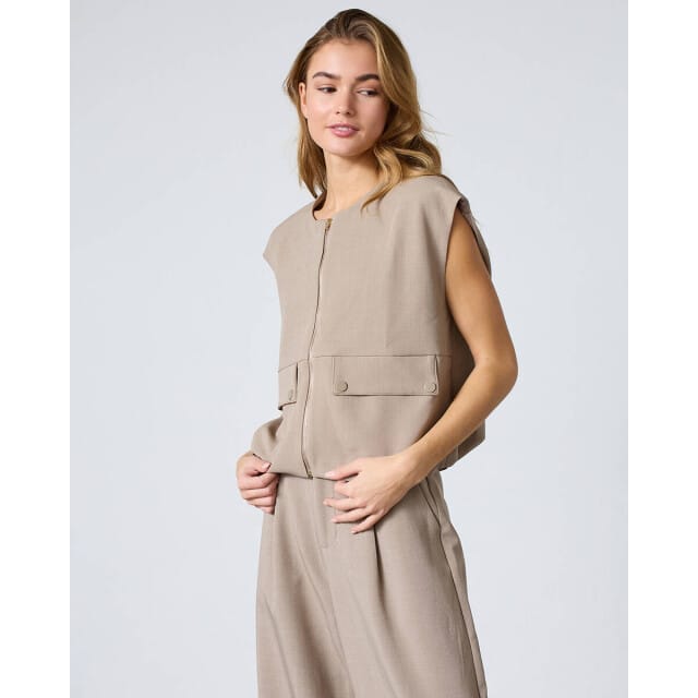 SISTERS POINT Garwin-ve3 - Dames Gilet - Sand - Maat L