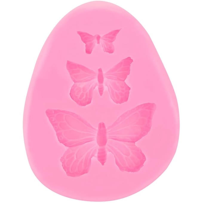 Moules à gâteaux en silicone en forme de papillon pour décoration de chocolat et fondant pink