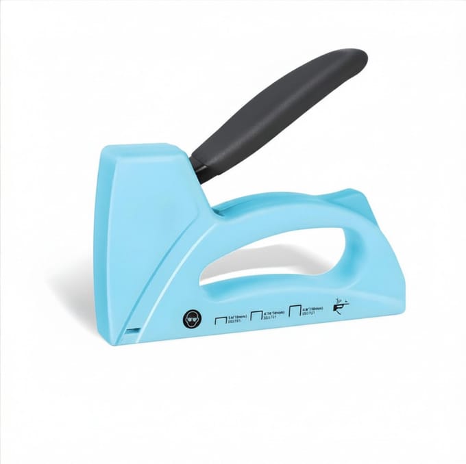 AHD® Nietpistool - Tacker - Spijkerpistool - Handtacker - Lichtblauw - 11cm x 3cm x 1cm