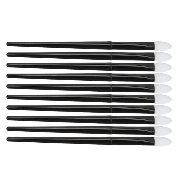 10 stuks Siliconen Oogschaduwborstel Zacht Herbruikbaar Langdurig Siliconen Glitter Applicator Lippenborstels black