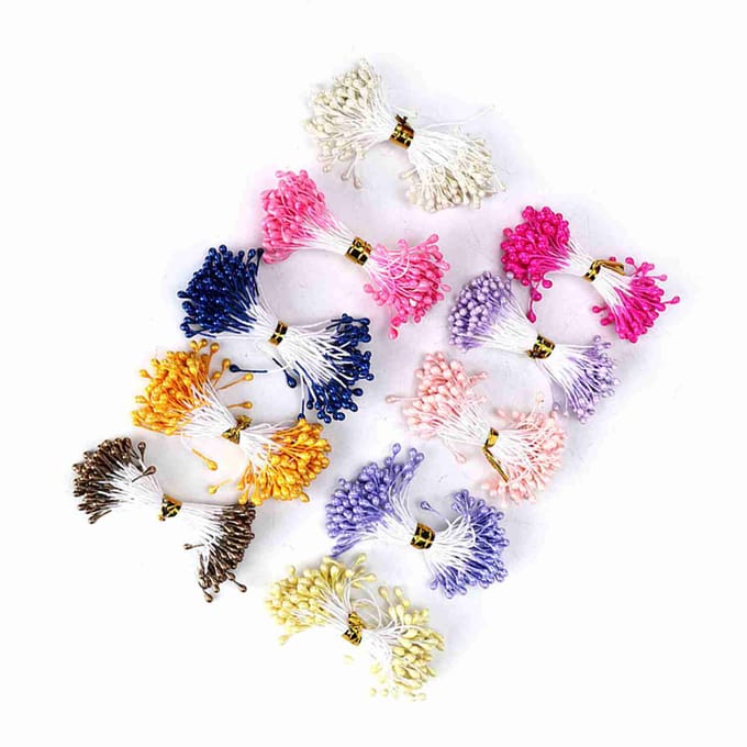 900 Stuks Kunstbloem Meeldraden Gedroogde Bloem Handgemaakte Meeldraden Decoratief Accessoire 3mm white