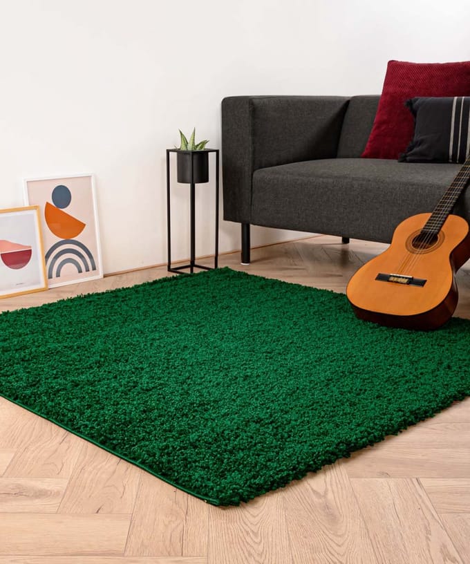 Vierkant hoogpolig vloerkleed - Shaggy Trend jade 200x200