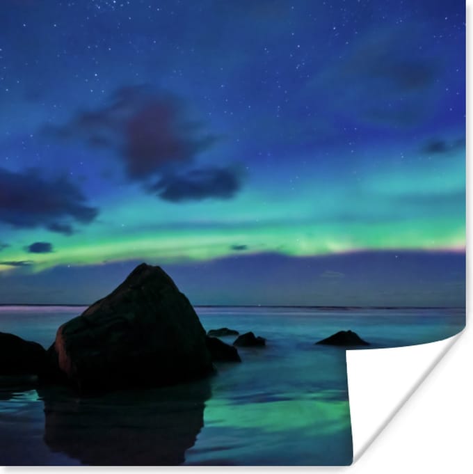 Poster Lucht - Landschap - Aurora - 50x50 cm