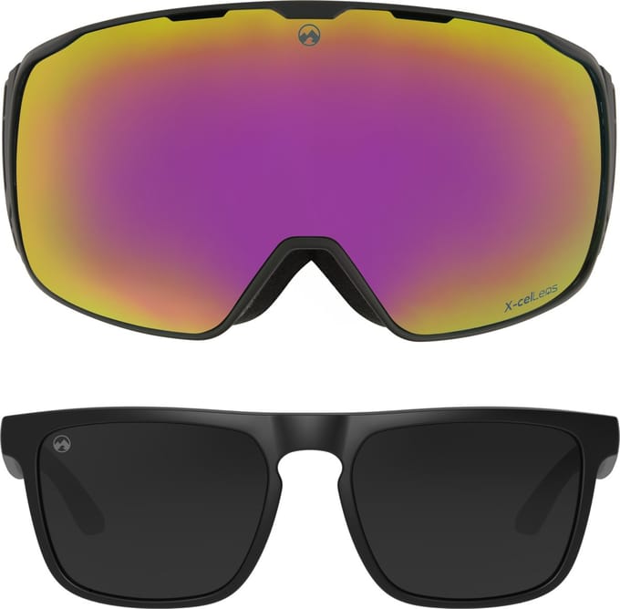 MowMow ICON Skibril + Extra Lens + Zonnebril – Magnetisch – Bio-Frame - R-Strap - UV400 - Unisex