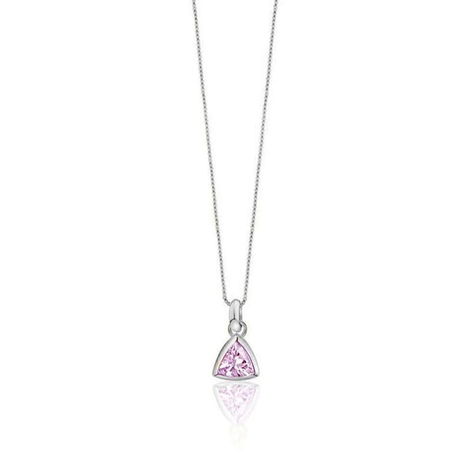 Petit Comité - Ketting Dames Geboortesteen Rozenkwarts Oktober (Zilver) - Cadeau Dames