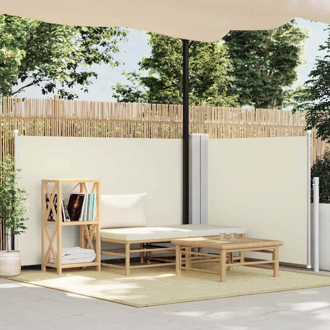 vidaXL - Windscherm - uittrekbaar - 120x1000 - cm - crème