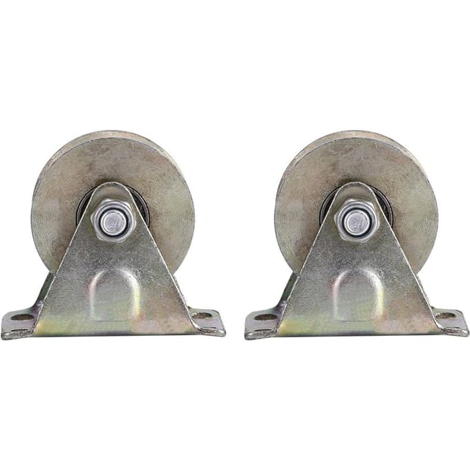 2 stuks 2  V Type Wiel Baanrail Met Beugel Schuifpoort Roller Staal