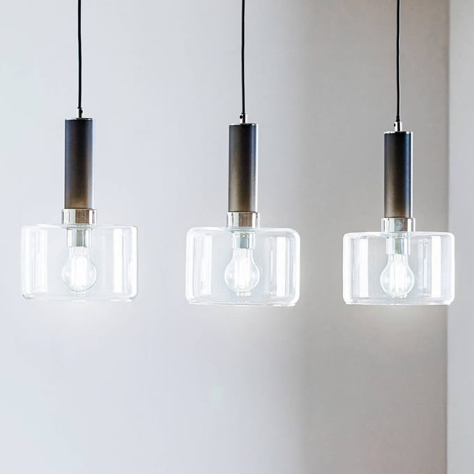 Jupiter Hanglamp Viva, helder/zwart/chroom, 3-lamps