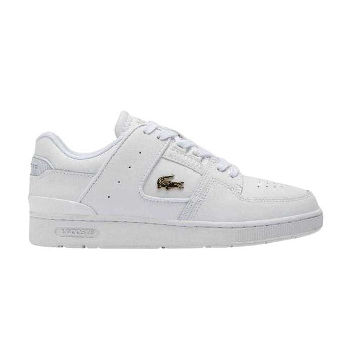 Lacoste Heren Court Cage Leren Trainers (Wit Goud)