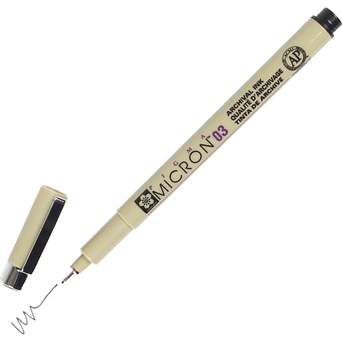 Fineliner Sakura Pigma Micron 03 0.35mm zwart