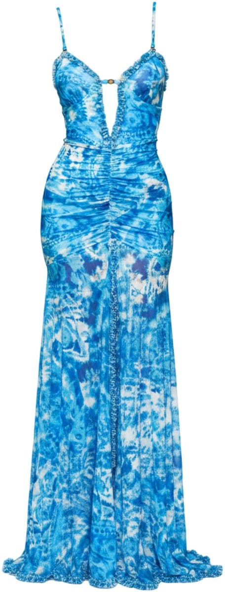 LARICA Jurk - Slim Fit - Rits - Printopdruk Blauw M