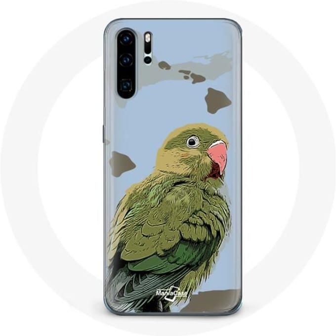 Coque pour Huawei P30 Perruches Oiseaux vert