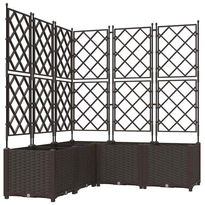 vidaXL - Plantenbak - 5 - st - Bruin - 120 - x - 120 - x - 143 - cm - PP